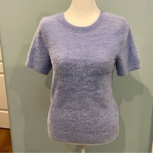 Anthropologie Eyelash Sweater Light Purple Short Sleeve Size S SOFT!